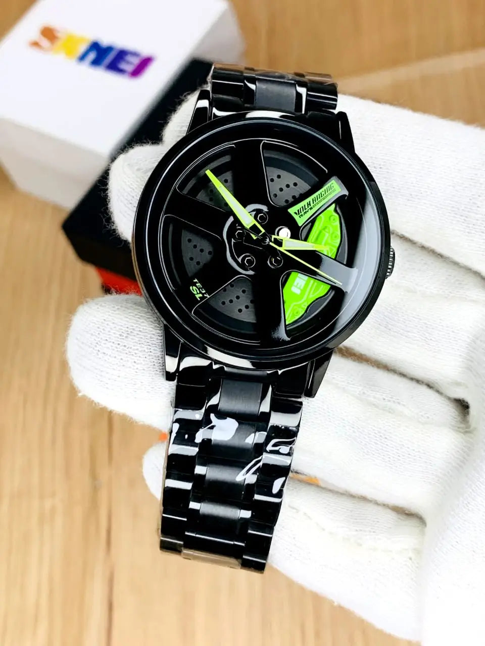 Luxury Rotating Wheel Rim Watch – Premium Men’s Sports Wristwatch
