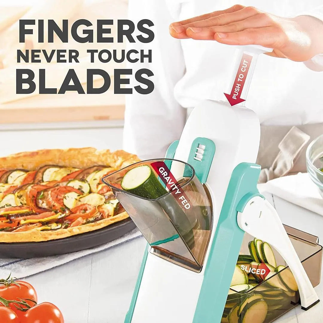 6-in-1 Adjustable Manual Vegetable Slicer & Potato Cutter – Multi-Blade Kitchen Chopper