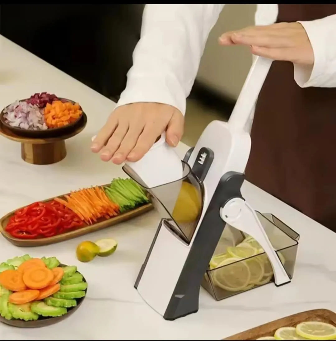 6-in-1 Adjustable Manual Vegetable Slicer & Potato Cutter – Multi-Blade Kitchen Chopper