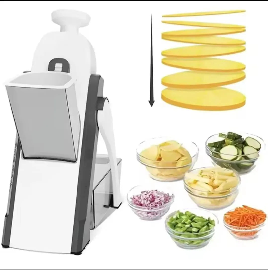 6-in-1 Adjustable Manual Vegetable Slicer & Potato Cutter – Multi-Blade Kitchen Chopper
