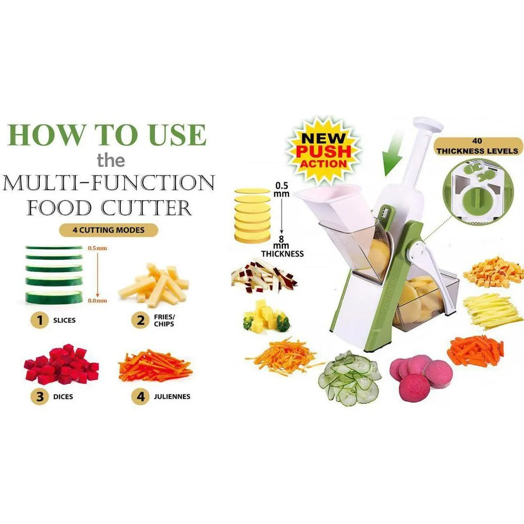 6-in-1 Adjustable Manual Vegetable Slicer & Potato Cutter – Multi-Blade Kitchen Chopper